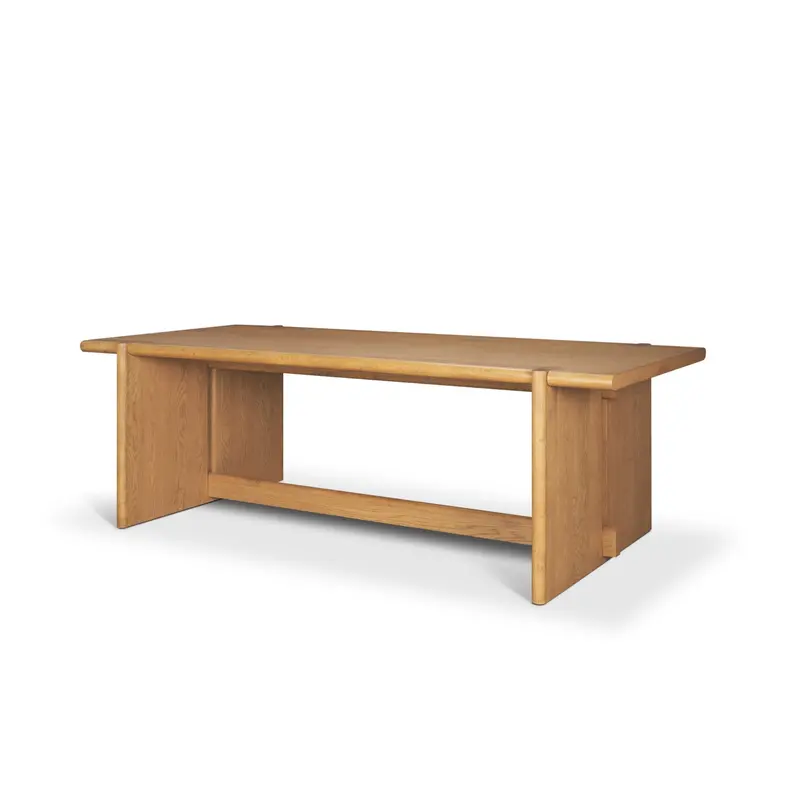 Rowan Dining Table – 94" Light Brown Oak Wood Rectangular Surface 1