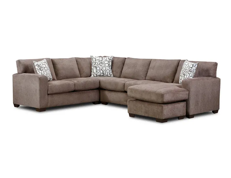Rudy Brown L-Shaped Sectional Sofa 1