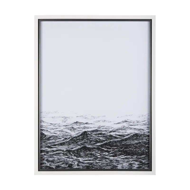'Running On Waves Ii' Framed Art Print By Simeng – Glass-Matted & Textured 1