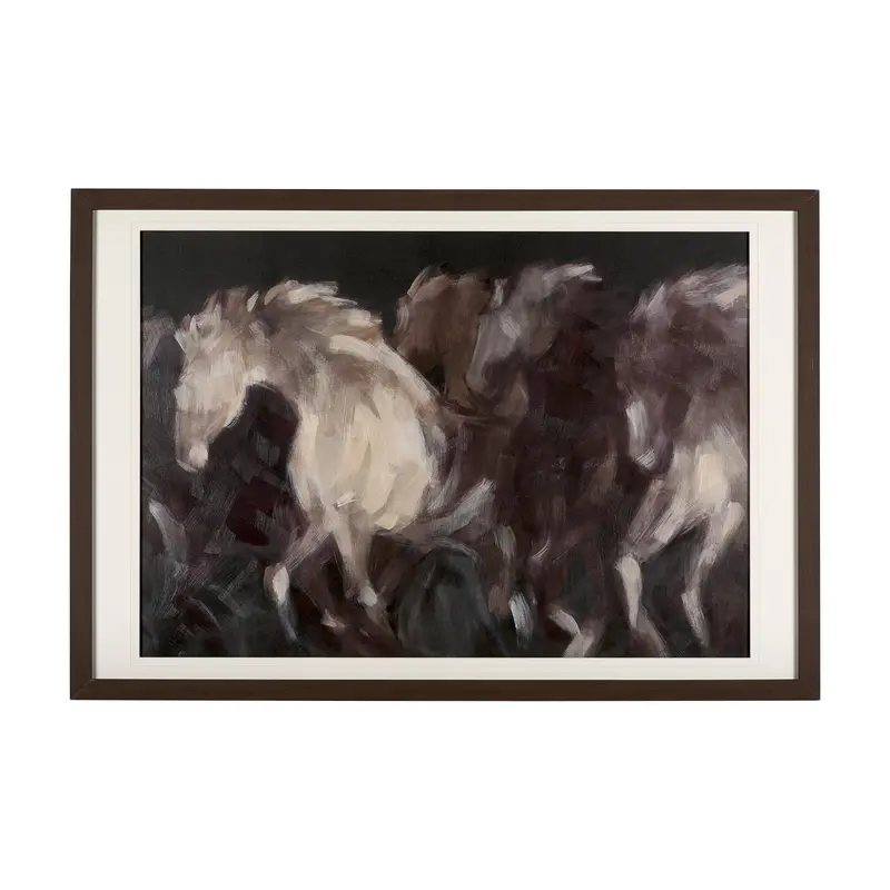 'Running Wild – Quick' Textured Framed Art Print By Mercana Studio – Glass-Matted & Hand-Embellished 1
