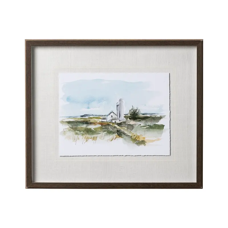 'Rural Plein Air I' Textured Framed Art Print By Ethan Harper – Glass-Matted 1