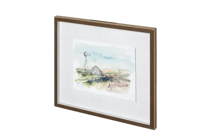 'Rural Plein Air Ii' Textured Framed Art Print By Ethan Harper – Glass-Matted 1