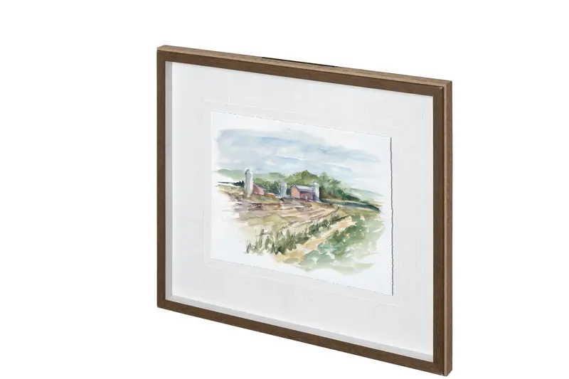 'Rural Plein Air Vi' Textured Framed Art Print By Ethan Harper – Glass-Matted 1