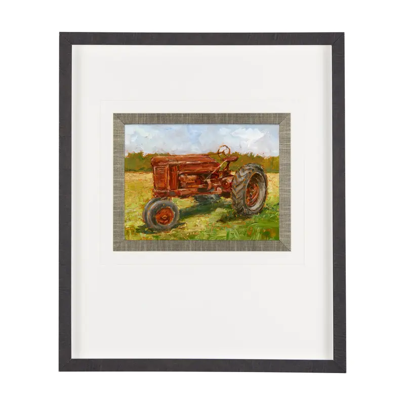 'Rustic Tractors Ii' Textured Framed Art Print By Mercana Studio – Glass-Matted 1