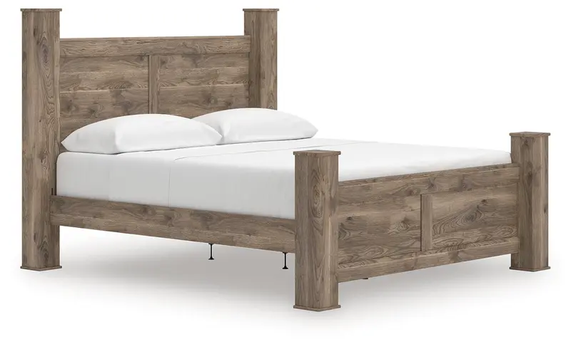 Rusticott Brown King-Sized Poster Bed Frame 1