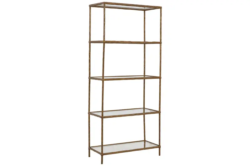 Ryandale Antique Brass-Finished Bookshelf 1