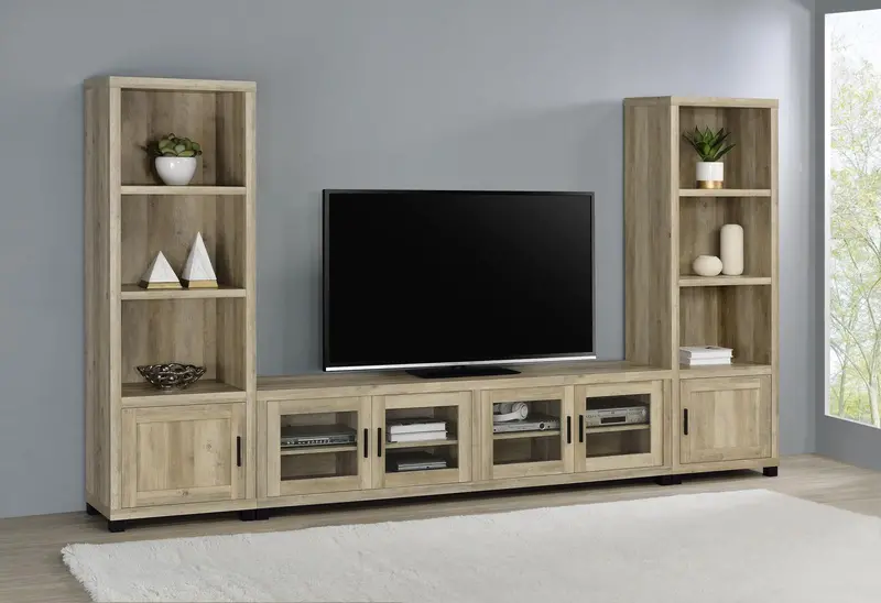 Sachin Antique Pine Entertainment Center With 79-Inch Tv Stand (3-Piece) 1