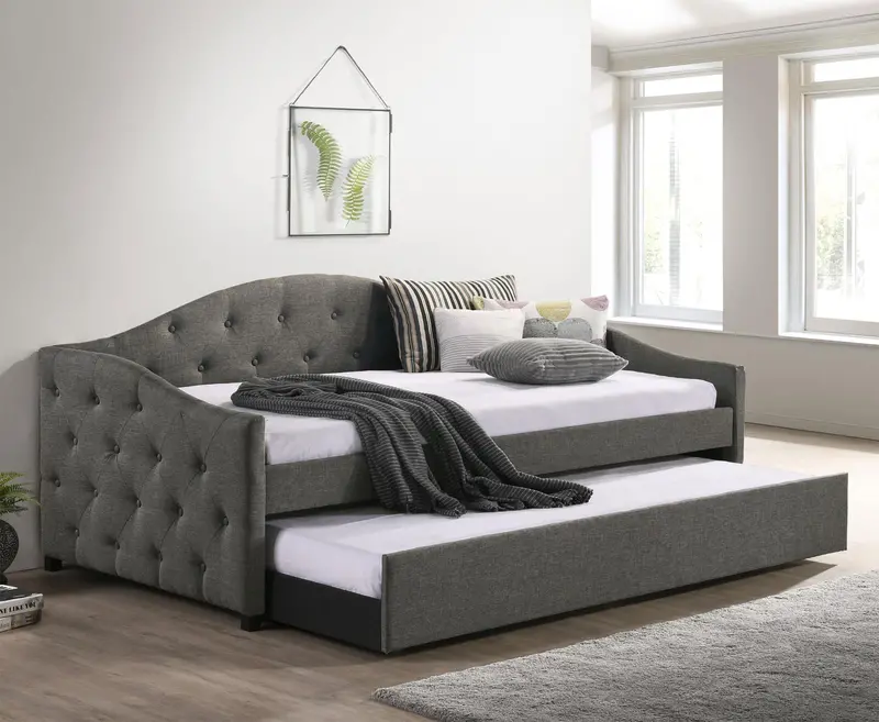 Sadie Twin Upholstered Daybed With Integrated Trundle 1