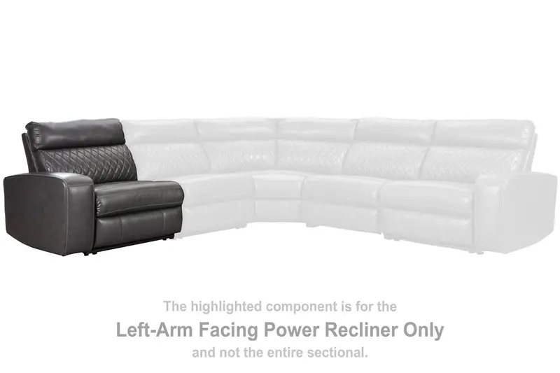 Samperstone Gray Left-Facing Power Reclining Chair 1