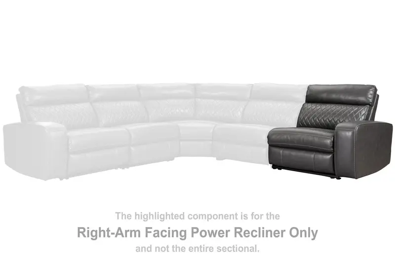 Samperstone Gray Right-Facing Power Recliner 1