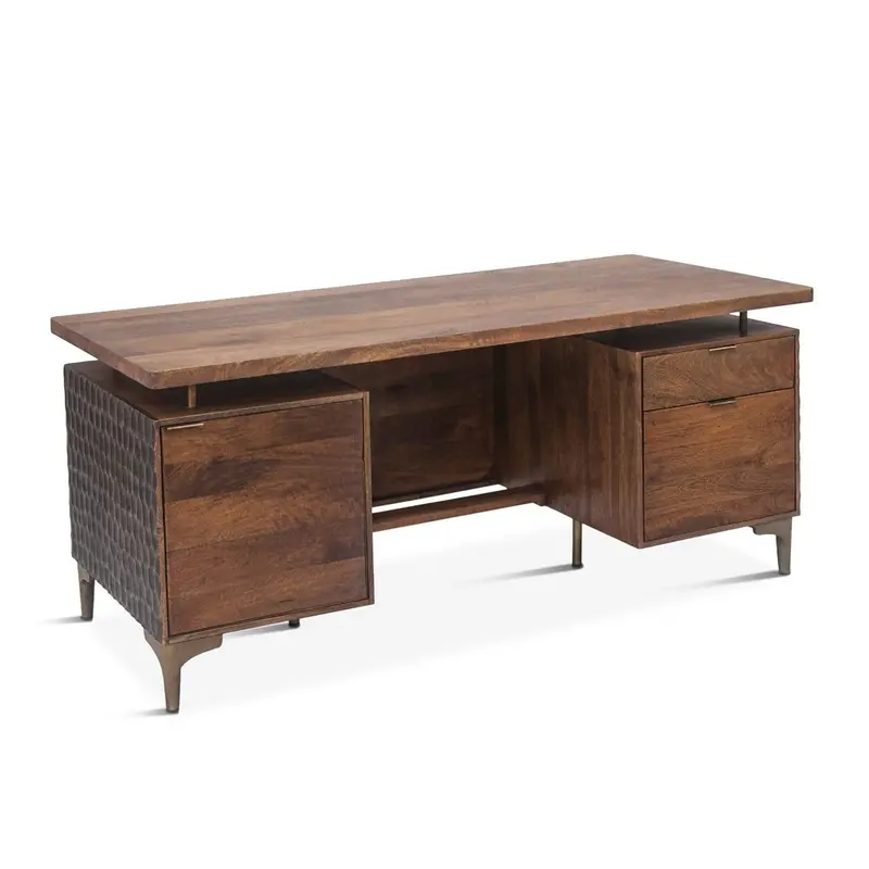 Santa Cruz 66-Inch Executive Desk – Two-Tone Modern Workstation 1
