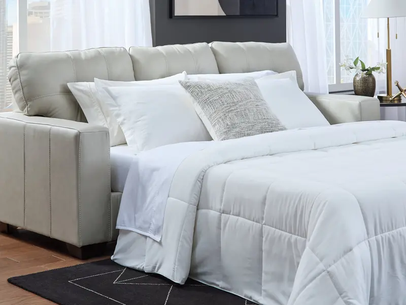 Santorine Bone-Finish Queen Sofa Sleeper With Modern Silhouette 1