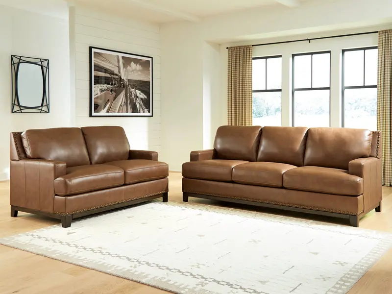 Saonara Amber-Tone Sofa And Loveseat Combination 1