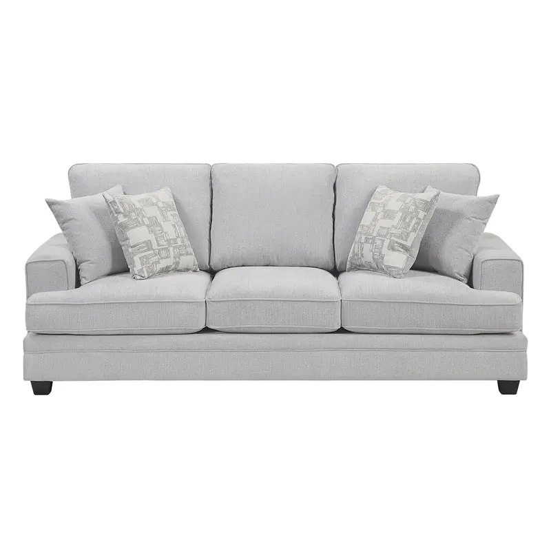 Sarah Stone Gray Three-Seat Sofa 1