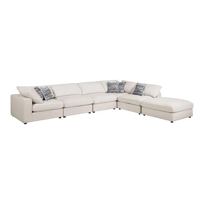 Serene Beige Modular Sectional Sofa – 6-Piece Upholstered Living Room Set 1