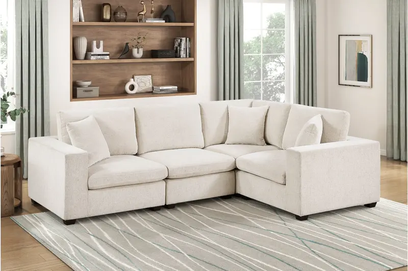 Serenity Beige 4-Piece Modular Sectional Sofa 1
