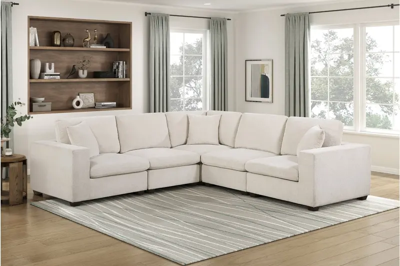Serenity Beige 5-Piece Modular Sectional Sofa Set 1
