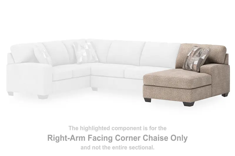 Seyler Lane Hemp-Textured Right-Arm Corner Chaise Sofa 1