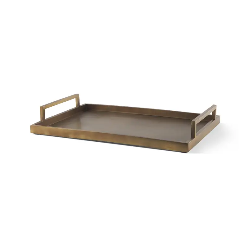 Shay Large Aluminum Serving Tray With Clean Metallic Finish 1