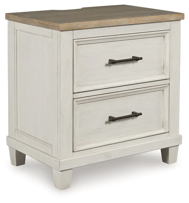 Shaybrock Matching Antique White And Brown Nightstand 1