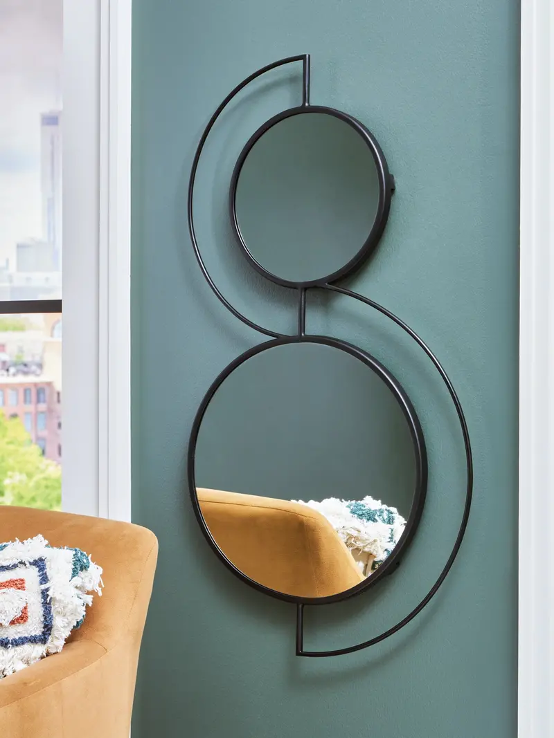 Shayham Sleek Black Wall-Mounted Accent Mirror 1