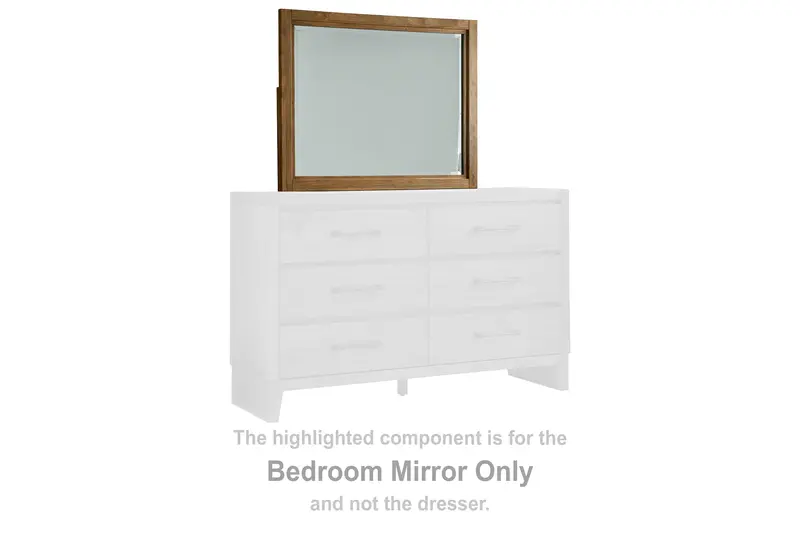 Sherbana Light Brown Rectangular Bedroom Wall Mirror 1