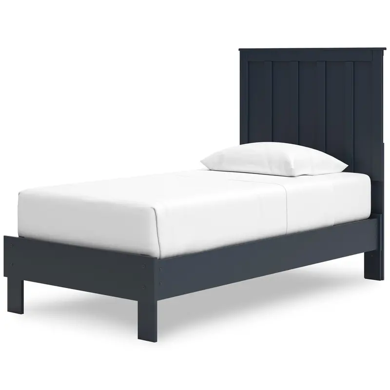 Simmenfort Navy Twin Platform Bed – Modern Low-Profile Design 1