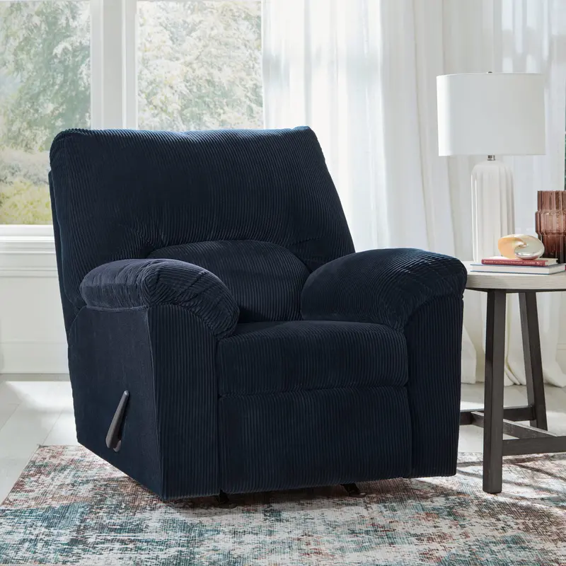 Simplejoy Navy Fabric Power Recliner Chair 1