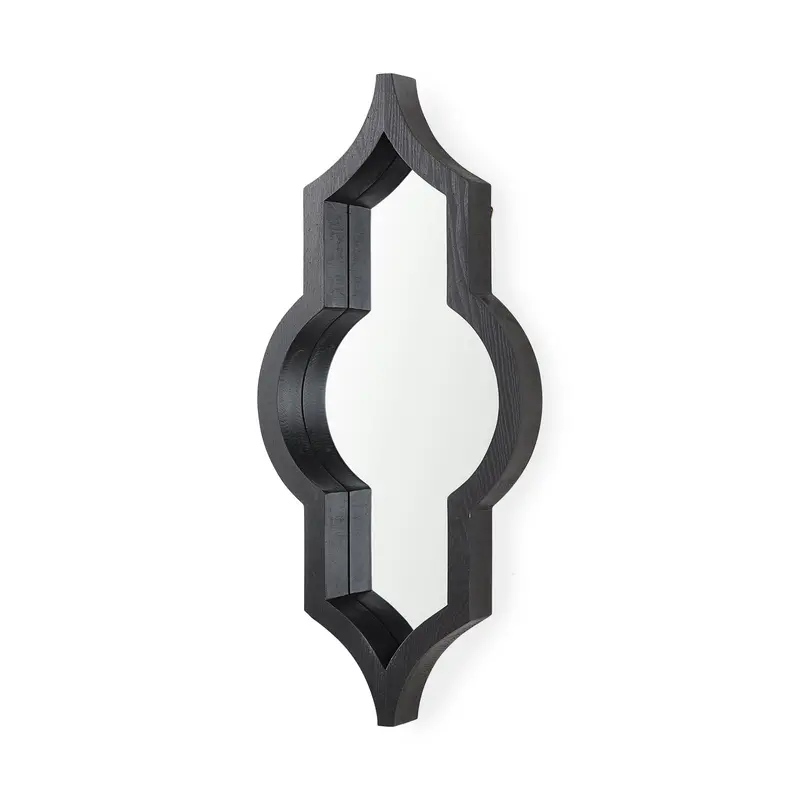 Slim Black Wood Frame Wall Mirror – Tamanar (15" X 34.1") 1