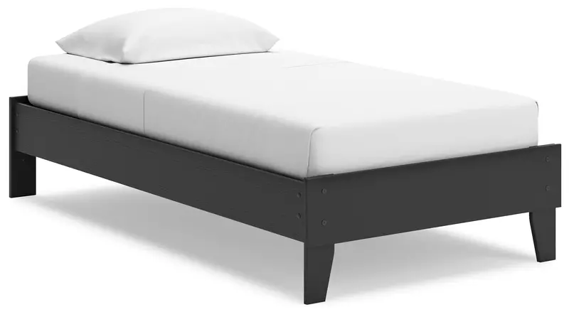 Socalle Sleek Black Twin Platform Bed Frame 1