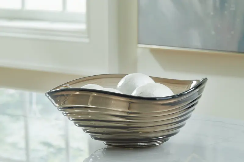 Solariston Textured Gray And Brown Ceramic Serving Bowl 1