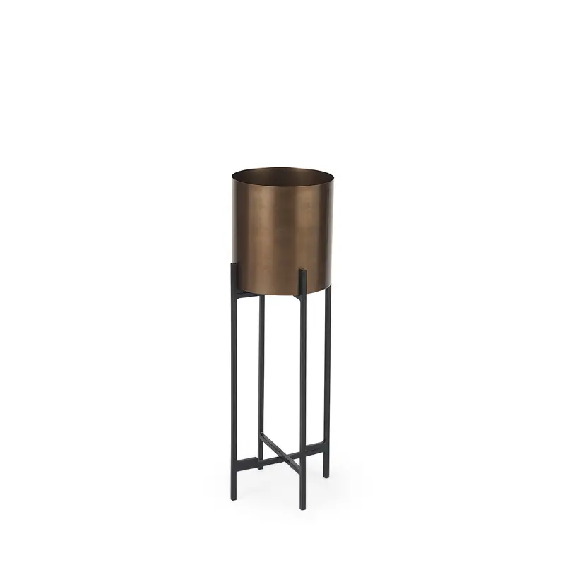Sowerberry Small Plant Stand – 9"L X 9"W X 24"H Rustic Wood Or Metal Accent Stand 1
