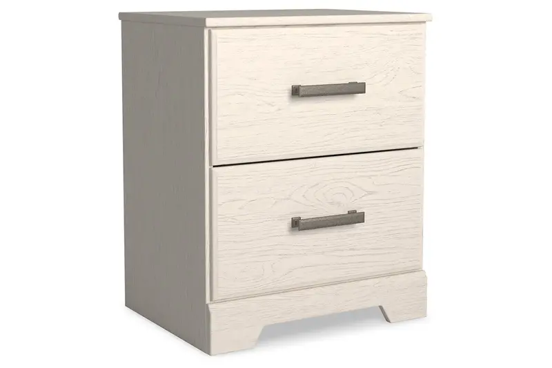 Stelsie White Modern Nightstand 1