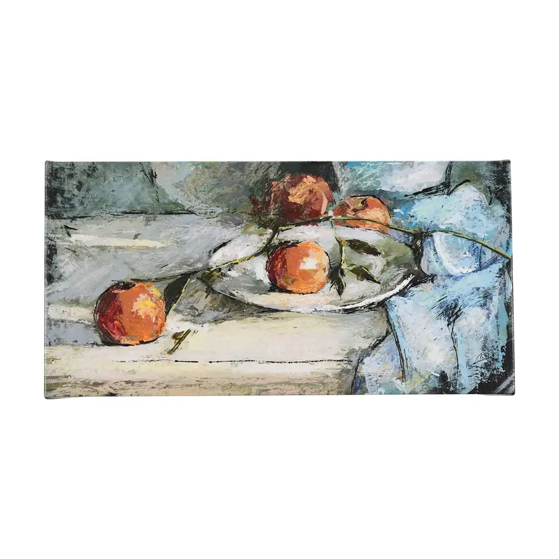 'Still Life With Peaches' – Artisan-Embellished Textured Canvas 1