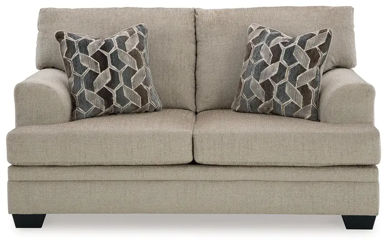 Stonemeade Taupe Fabric Loveseat 1