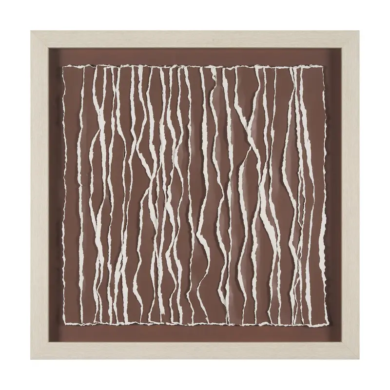 Studio M Tattered Waves I: Handmade 3D Textured Framed Artwork Under Glass 1