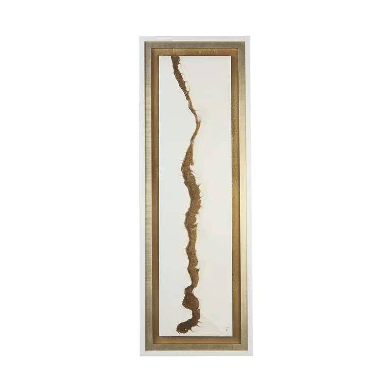 Studio M'S 'White And Gold River' – Matted Framed Art Print Under Glass 1