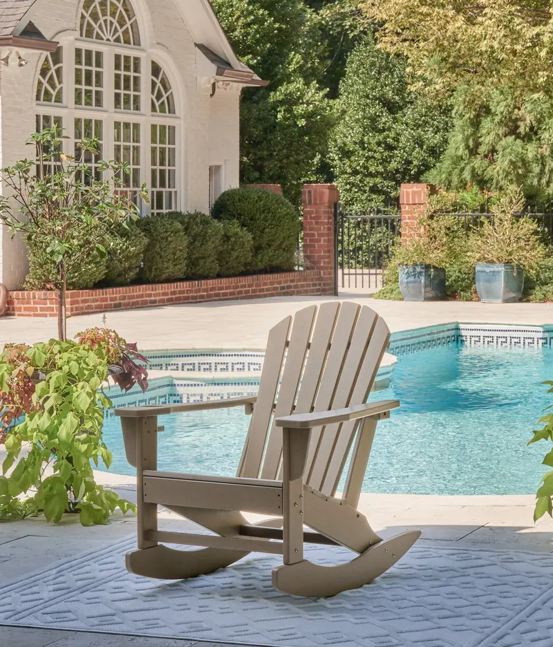 Sundown Treasure Driftwood-Finish Outdoor Rocking Chair 1
