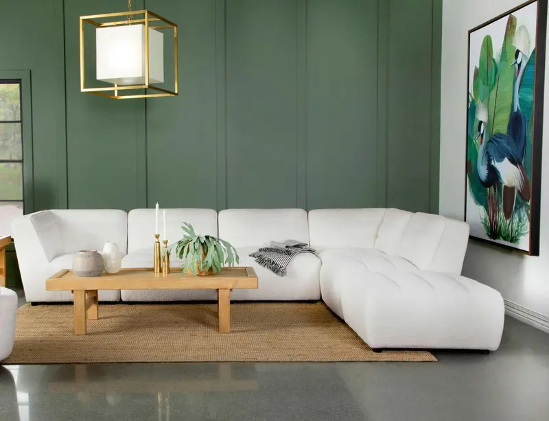 Sunny Natural-Look 6-Piece Upholstered Sectional Sofa 1