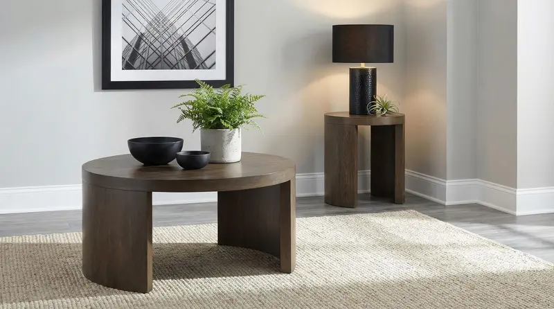 Sweeney Dark Walnut 2-Piece Coffee & End Table Set 1