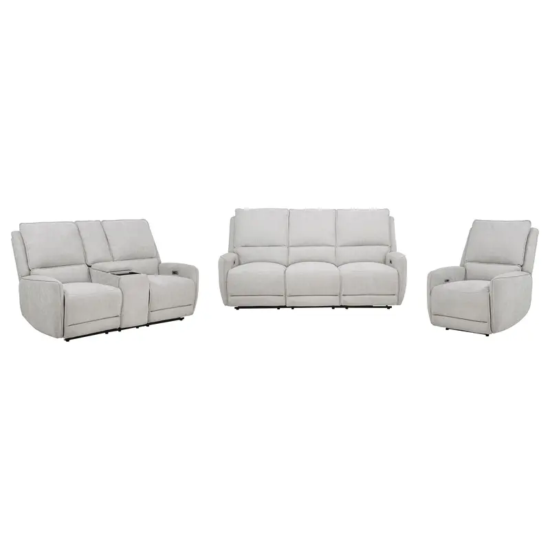 Sylmar Dove Gray Chenille 3-Piece Power Reclining Living Room Set 1