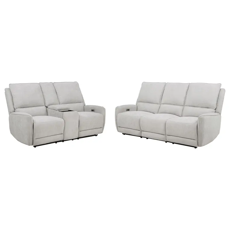 Sylmar Dove Gray Chenille Power Reclining Living Room Set – 2-Piece 1