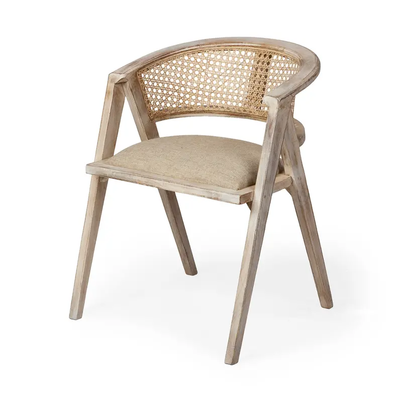 Tabitha I Dining Chair – Blonde Wood Frame With 100% Polyester Upholstery 1