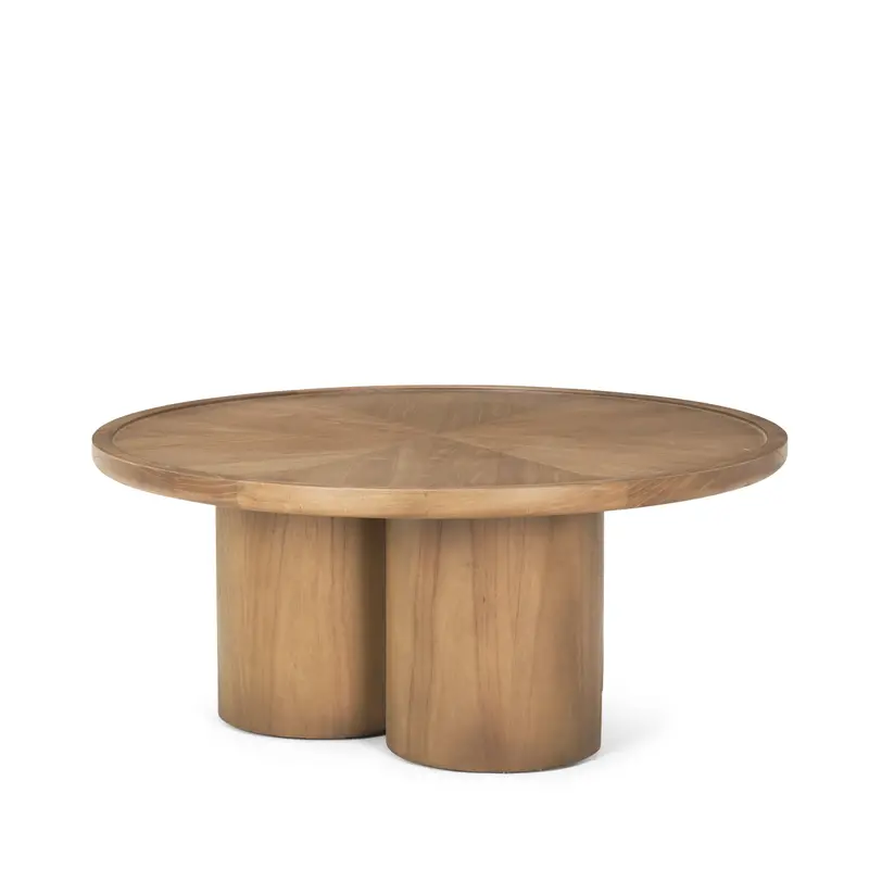 Tavi Medium Brown Round Wooden Coffee Table 1
