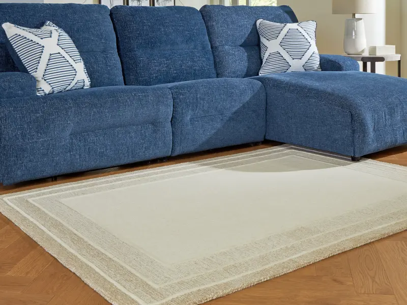Teelgan Ivory And Tan Medium Area Rug – Neutral Living Room Floor Decor 1