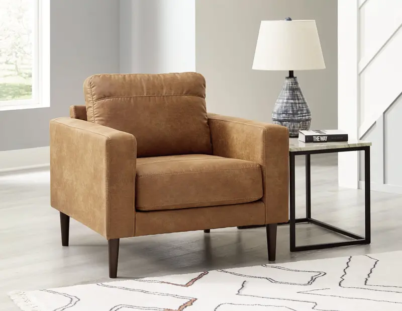 Telora Caramel Leather Accent Chair 1