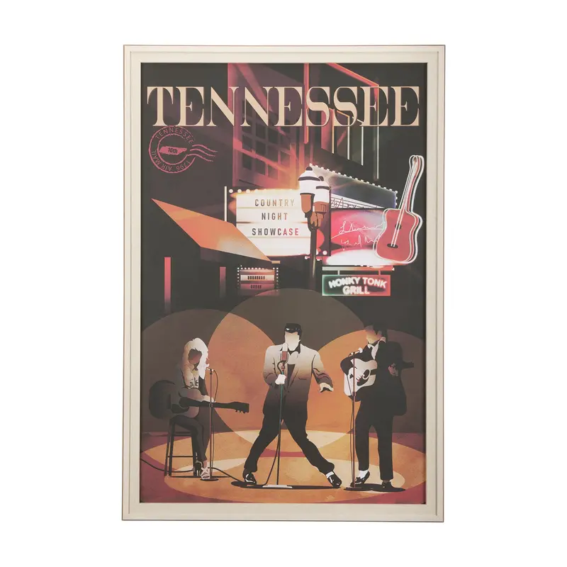 Tennessee Usa Decorative Art Print (Extra Large) By Mercana Studio – Hand-Embellished Decograph Frame Under Glass 1