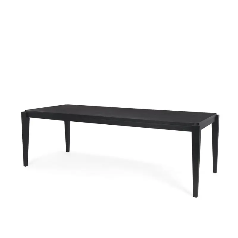 Teva Black Rectangular 92-Inch Solid Wood Dining Table 1