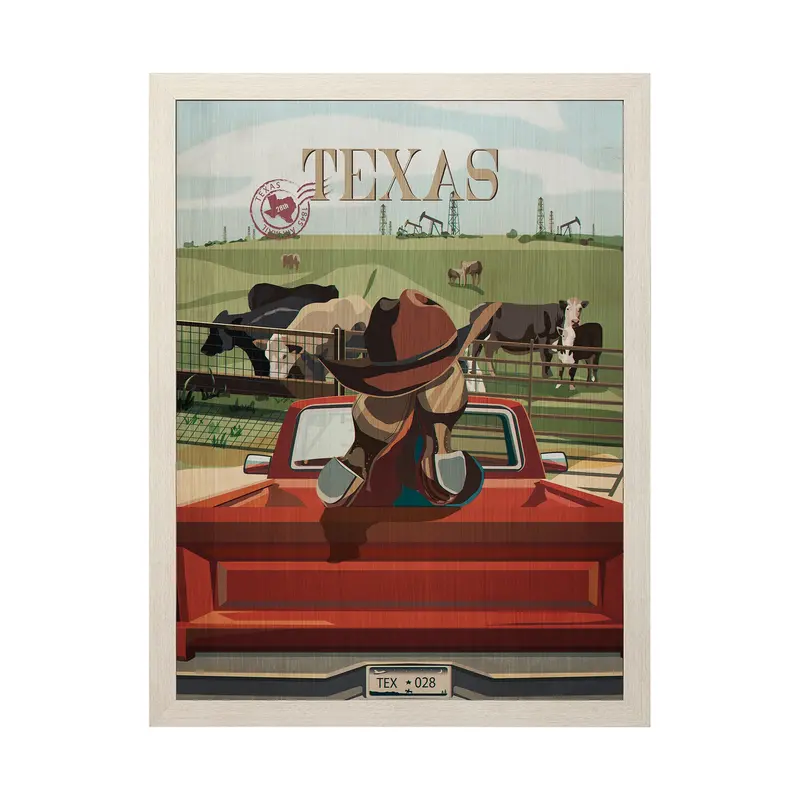 Texas Go Usa (L) – Hand-Embellished Decograph Framed Art Print By Mercana Studio 1