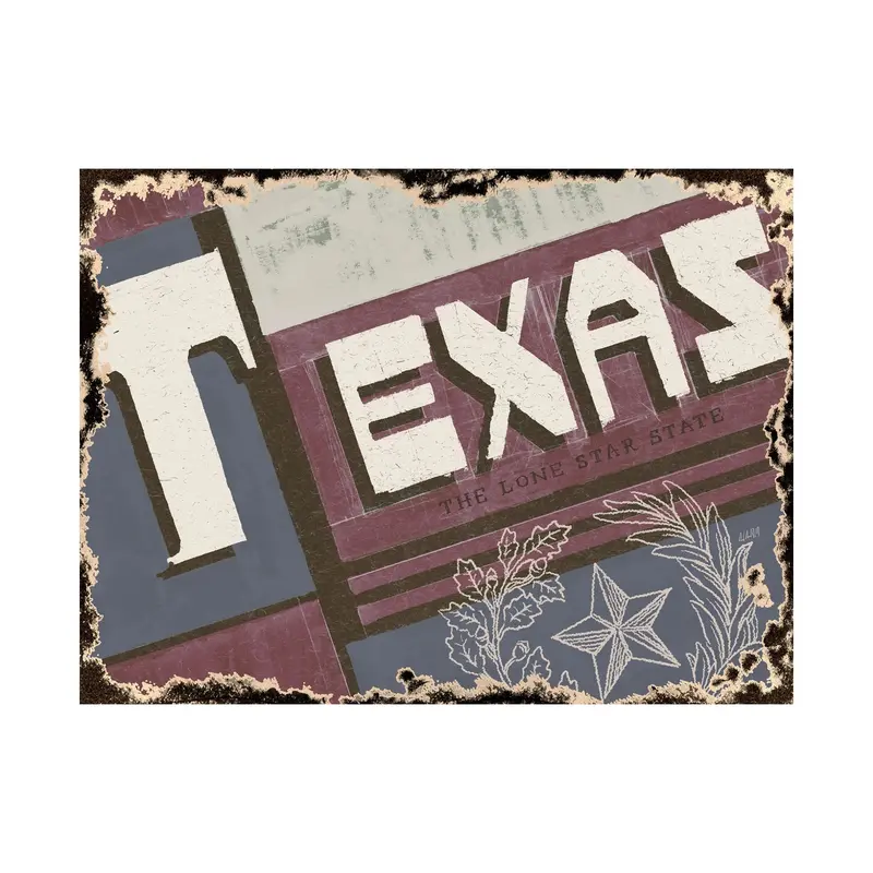 Texas – Textured Hand-Embellished Canvas Artwork By Alarm 1